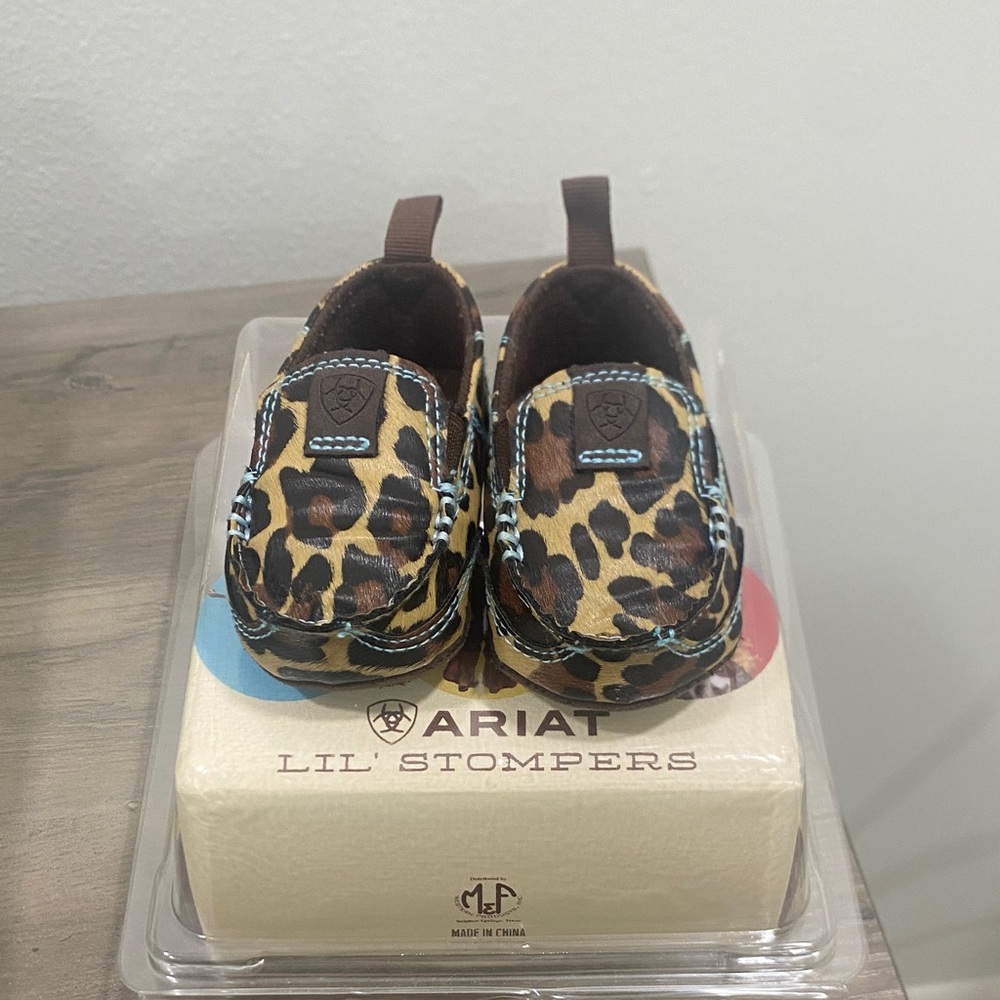 Ariat Kids Moccasins with Leopard Pattern